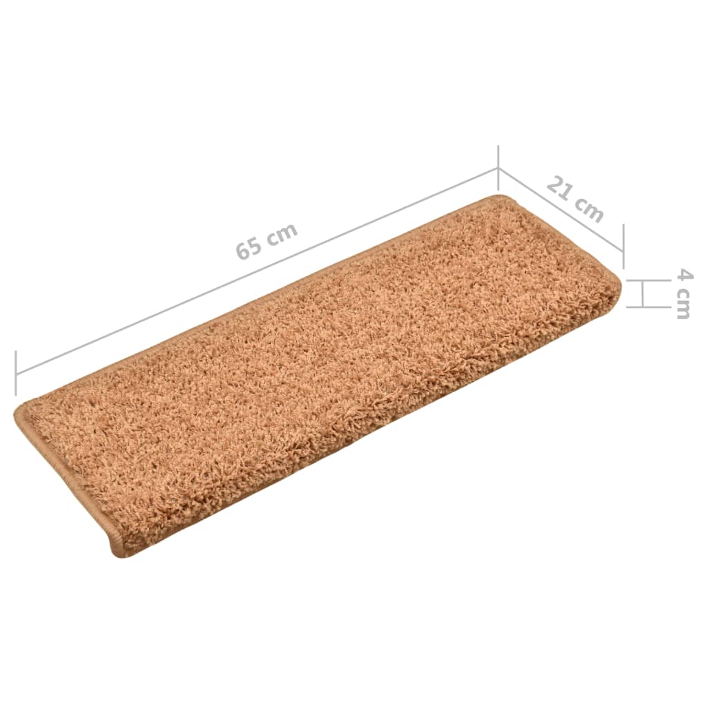 Carpet Stair Treads 15 pcs 65x25 cm Brown- Stair Treads - HomeShopIreland - Home Shop Ireland - Stair Treads - Carpet Stair Treads 15 pcs 65x25 cm Brown