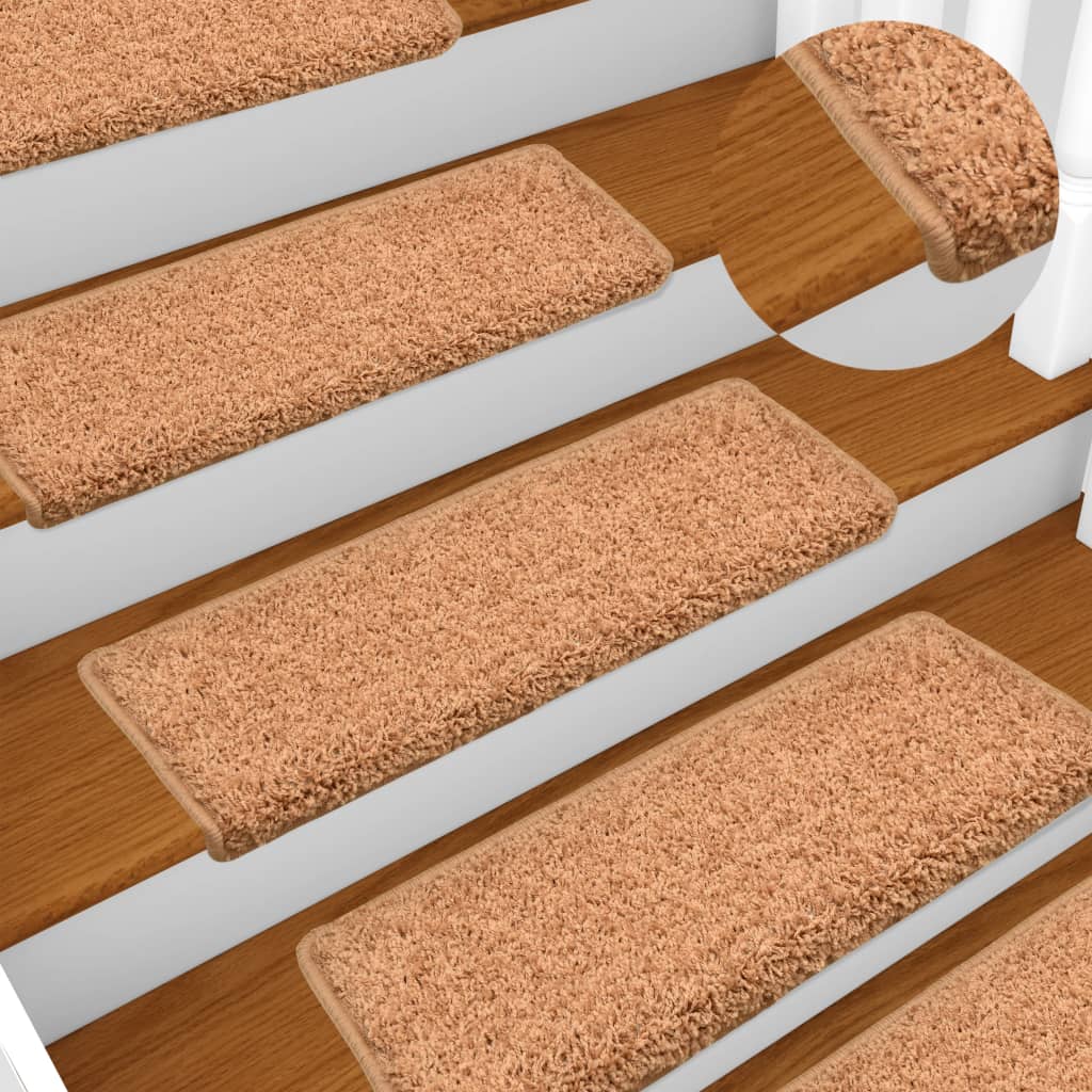 Carpet Stair Treads 15 pcs 65x25 cm Brown- Stair Treads - HomeShopIreland - Home Shop Ireland - Stair Treads - Carpet Stair Treads 15 pcs 65x25 cm Brown