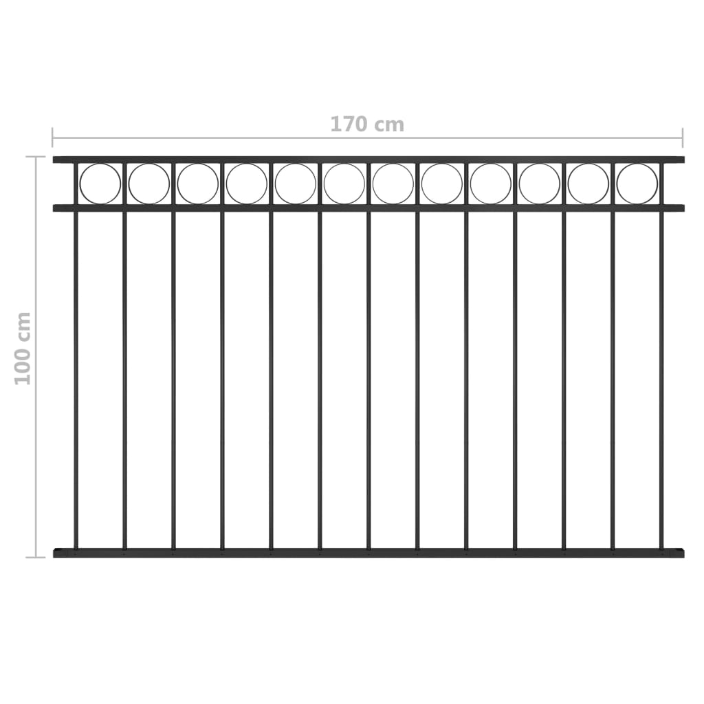 Fence Panel Steel 1.7x1 m Black- Fence Panels - HomeShopIreland - Home Shop Ireland - Fence Panels - Fence Panel Steel 1.7x1 m Black