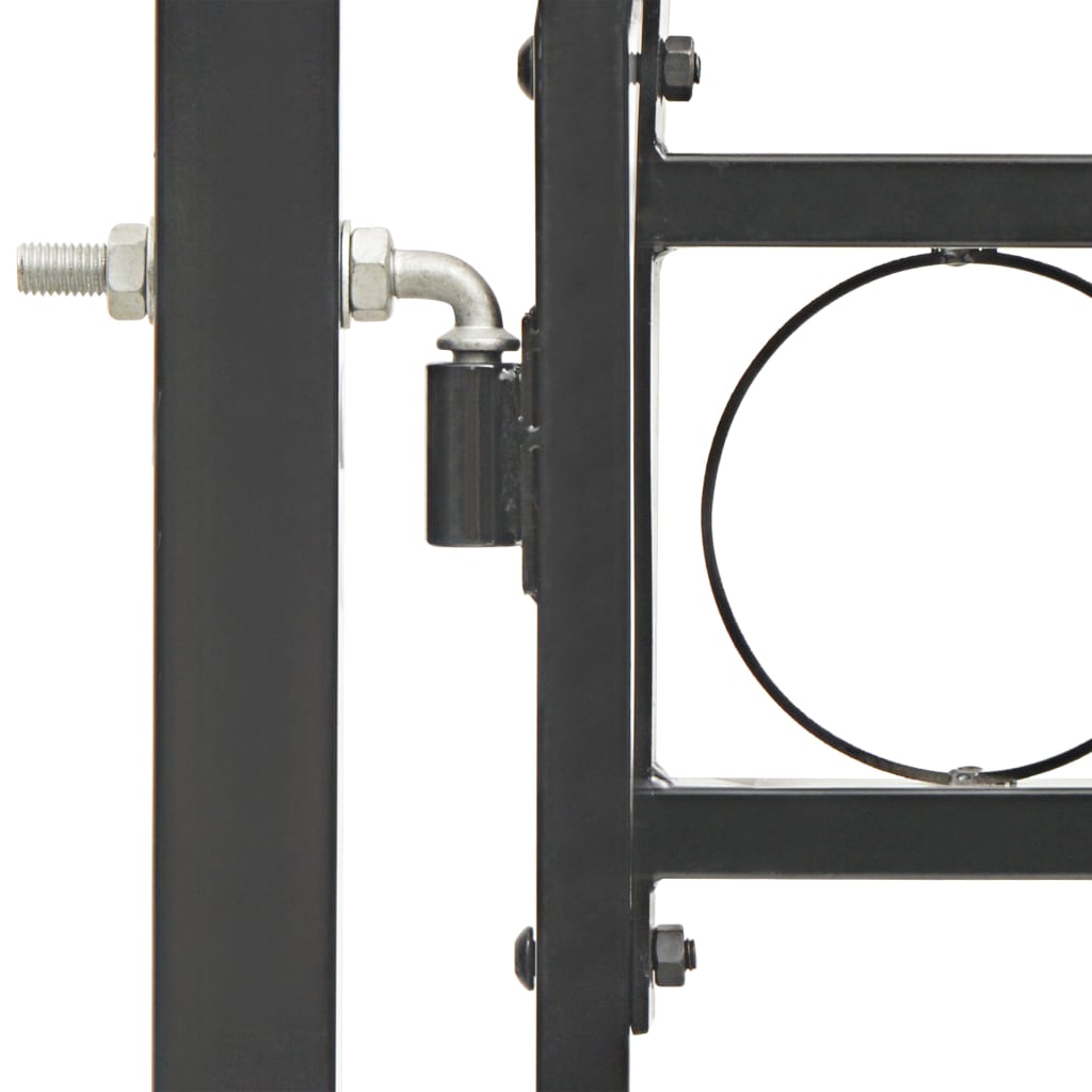 Fence Gate with Arched Top Steel 100x250 cm Black- Gates - HomeShopIreland - Home Shop Ireland - Gates - Fence Gate with Arched Top Steel 100x250 cm Black