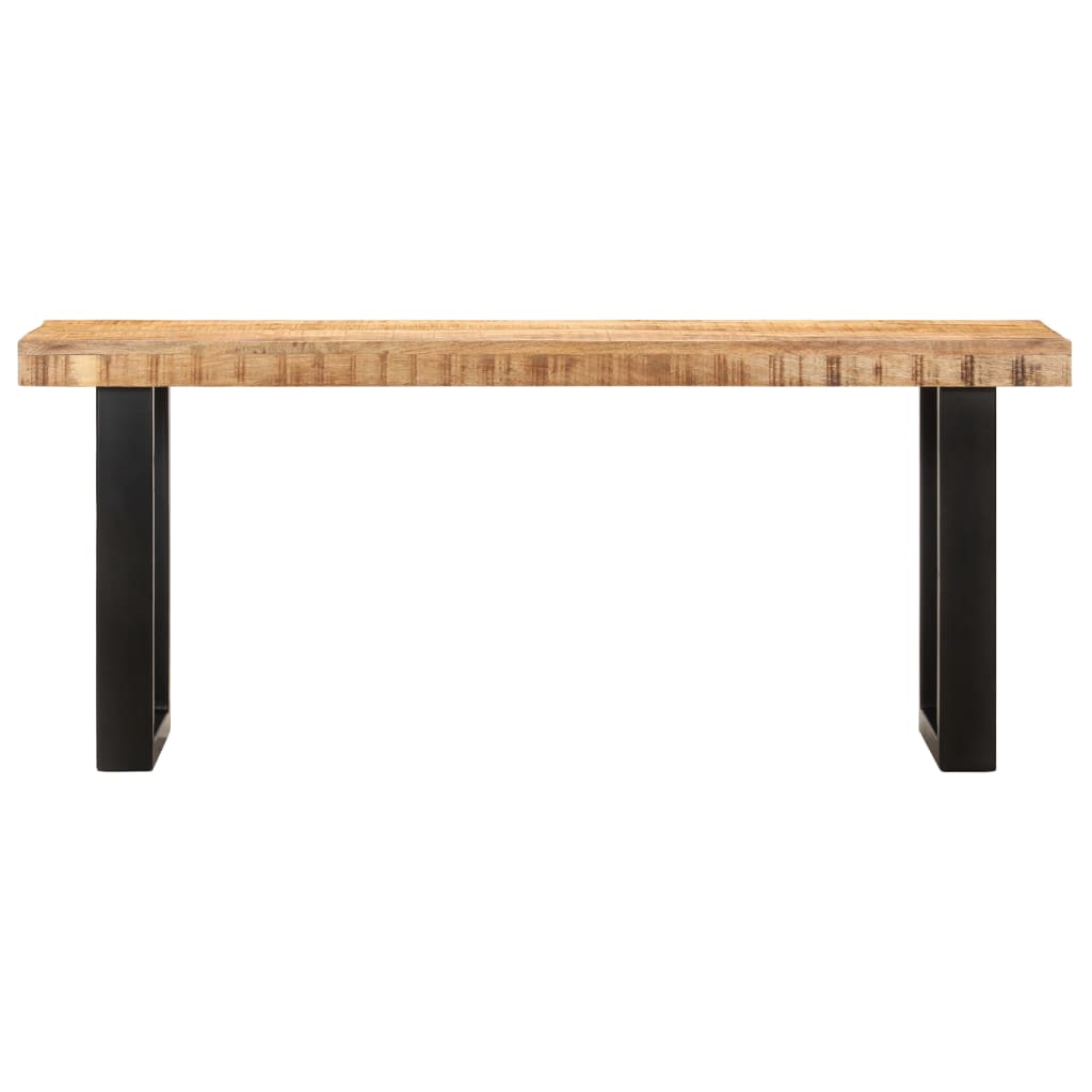 Bench 110 cm Solid Rough Mango Wood and Steel- Storage & Entryway Benches - HomeShopIreland - Home Shop Ireland - Storage & Entryway Benches - Bench 110 cm Solid Rough Mango Wood and Steel