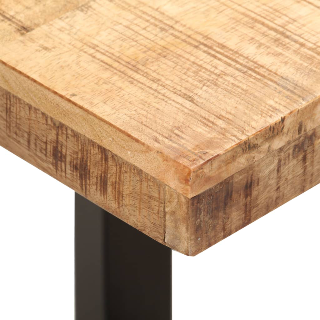 Bench 110 cm Solid Rough Mango Wood and Steel- Storage & Entryway Benches - HomeShopIreland - Home Shop Ireland - Storage & Entryway Benches - Bench 110 cm Solid Rough Mango Wood and Steel