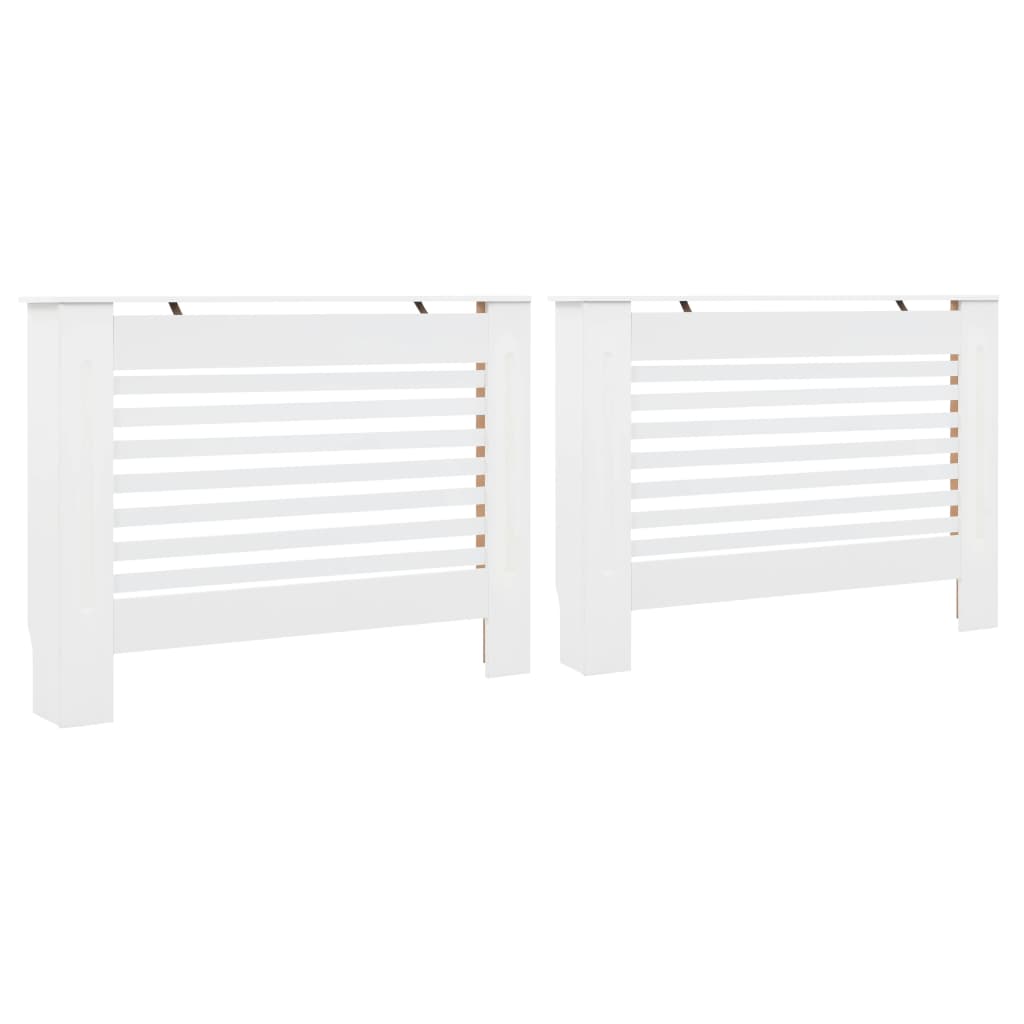 Radiator Covers 2 pcs White 112x19x81.5 cm MDF- Heating Radiator Accessories - HomeShopIreland - Home Shop Ireland - Heating Radiator Accessories - Radiator Covers 2 pcs White 112x19x81.5 cm MDF