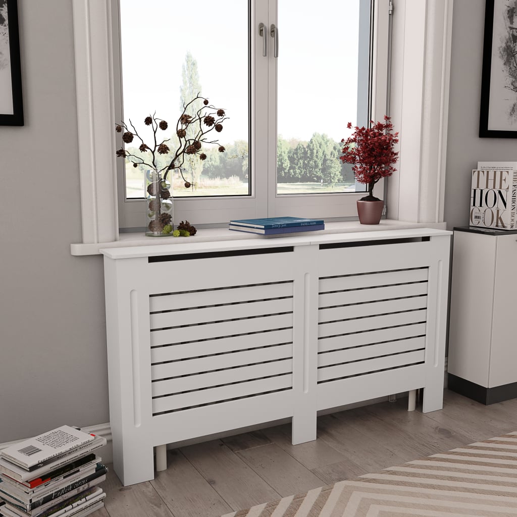 Radiator Covers 2 pcs White 152x19x81.5 cm MDF- Heating Radiator Accessories - HomeShopIreland - Home Shop Ireland - Heating Radiator Accessories - Radiator Covers 2 pcs White 152x19x81.5 cm MDF