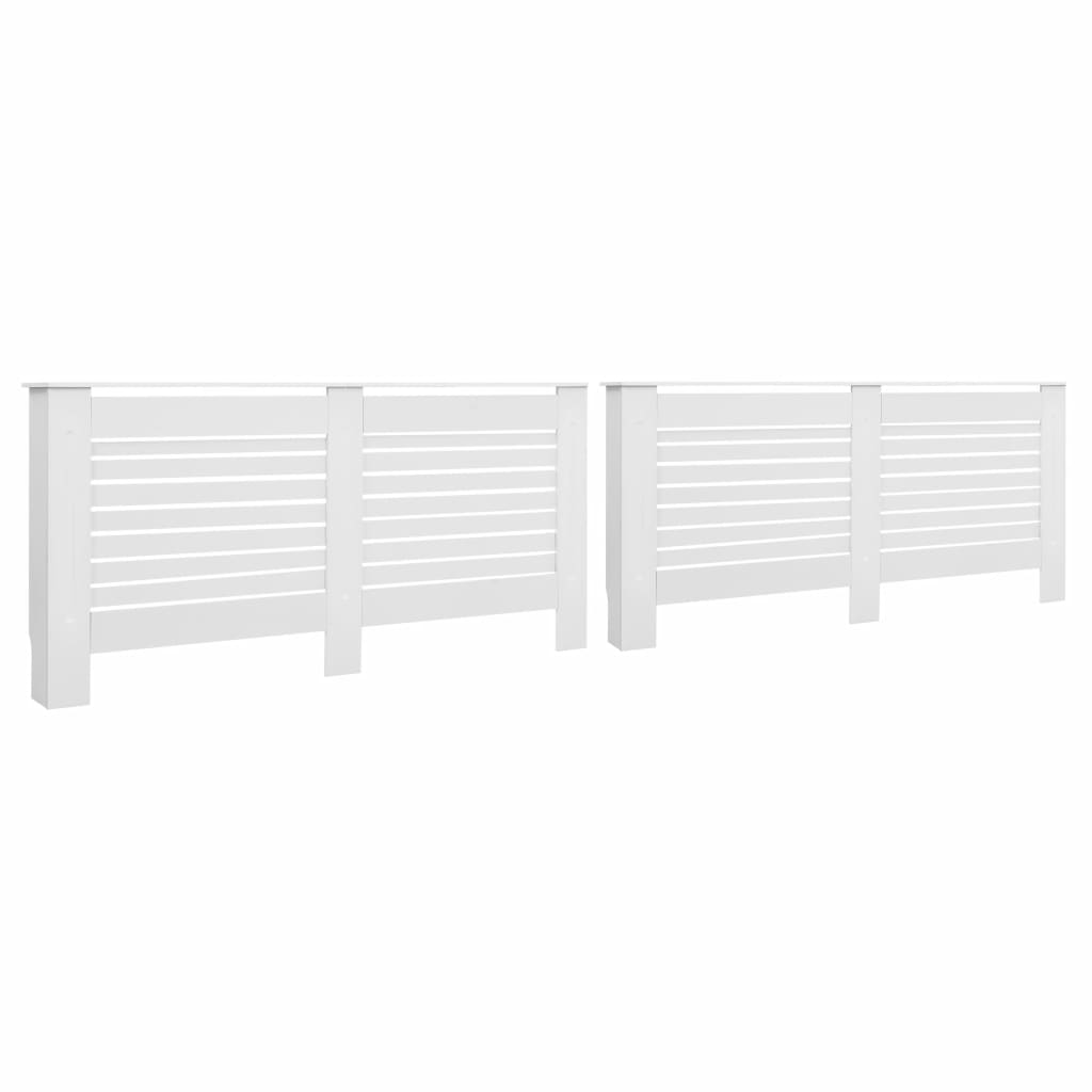 Radiator Covers 2 pcs White 172x19x81.5 cm MDF- Heating Radiator Accessories - HomeShopIreland - Home Shop Ireland - Heating Radiator Accessories - Radiator Covers 2 pcs White 172x19x81.5 cm MDF