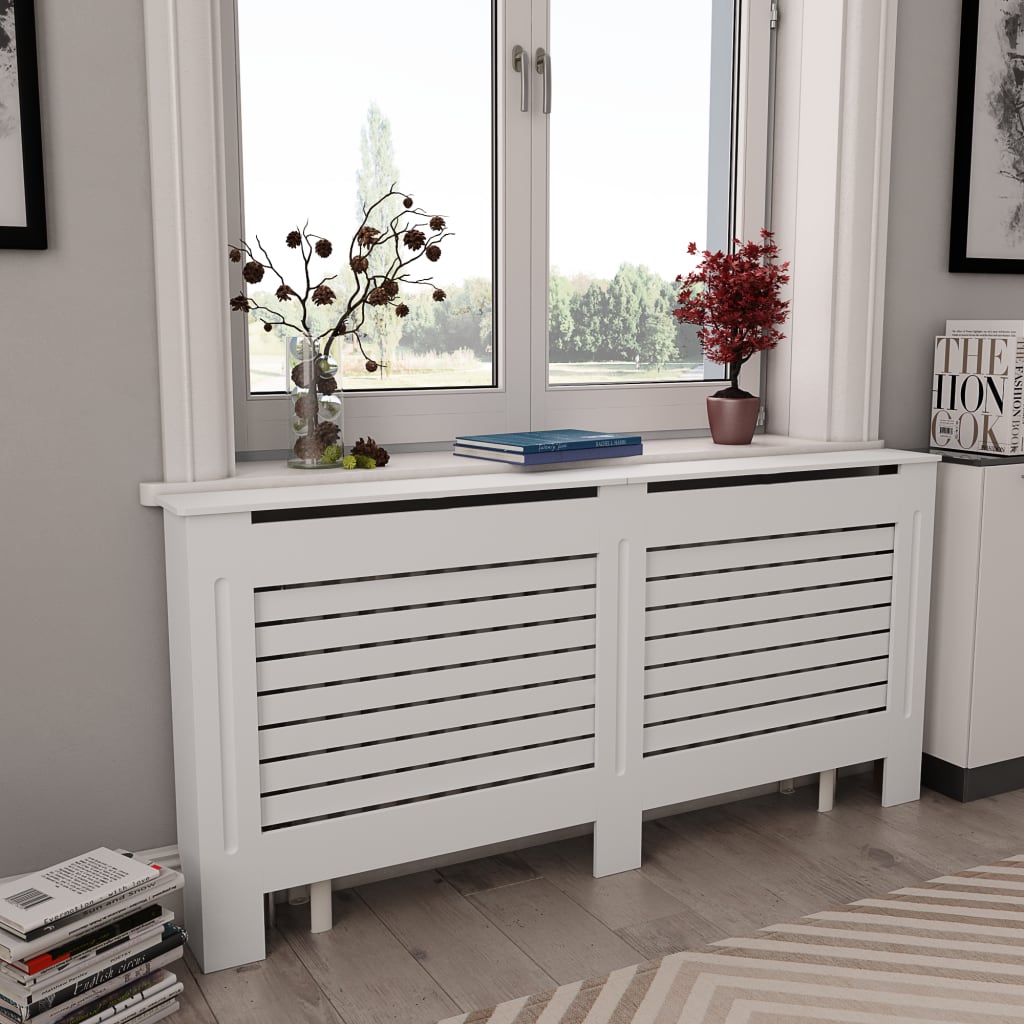 Radiator Covers 2 pcs White 172x19x81.5 cm MDF- Heating Radiator Accessories - HomeShopIreland - Home Shop Ireland - Heating Radiator Accessories - Radiator Covers 2 pcs White 172x19x81.5 cm MDF
