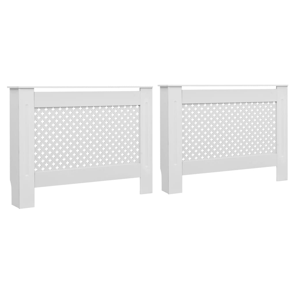 Radiator Covers 2 pcs White 112x19x81.5 cm MDF- Heating Radiator Accessories - HomeShopIreland - Home Shop Ireland - Heating Radiator Accessories - Radiator Covers 2 pcs White 112x19x81.5 cm MDF