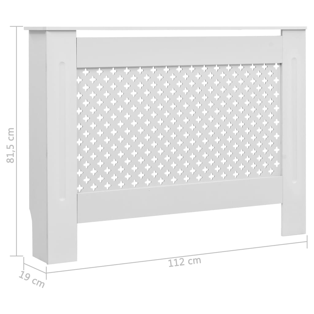 Radiator Covers 2 pcs White 112x19x81.5 cm MDF- Heating Radiator Accessories - HomeShopIreland - Home Shop Ireland - Heating Radiator Accessories - Radiator Covers 2 pcs White 112x19x81.5 cm MDF
