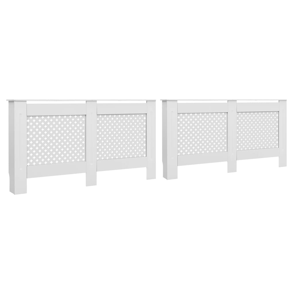 Radiator Covers 2 pcs White 152x19x81.5 cm MDF- Heating Radiator Accessories - HomeShopIreland - Home Shop Ireland - Heating Radiator Accessories - Radiator Covers 2 pcs White 152x19x81.5 cm MDF