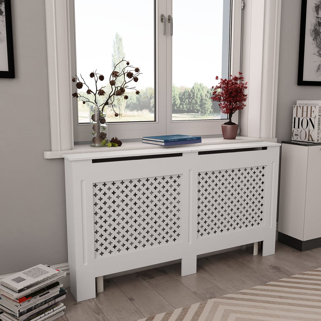 Radiator Covers 2 pcs White 152x19x81.5 cm MDF- Heating Radiator Accessories - HomeShopIreland - Home Shop Ireland - Heating Radiator Accessories - Radiator Covers 2 pcs White 152x19x81.5 cm MDF