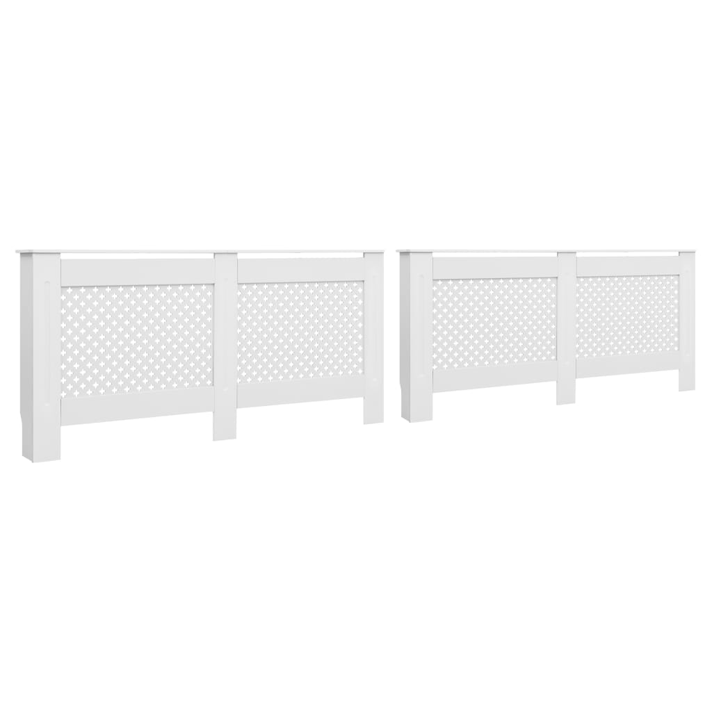 Radiator Covers 2 pcs White 172x19x81.5 cm MDF- Heating Radiator Accessories - HomeShopIreland - Home Shop Ireland - Heating Radiator Accessories - Radiator Covers 2 pcs White 172x19x81.5 cm MDF