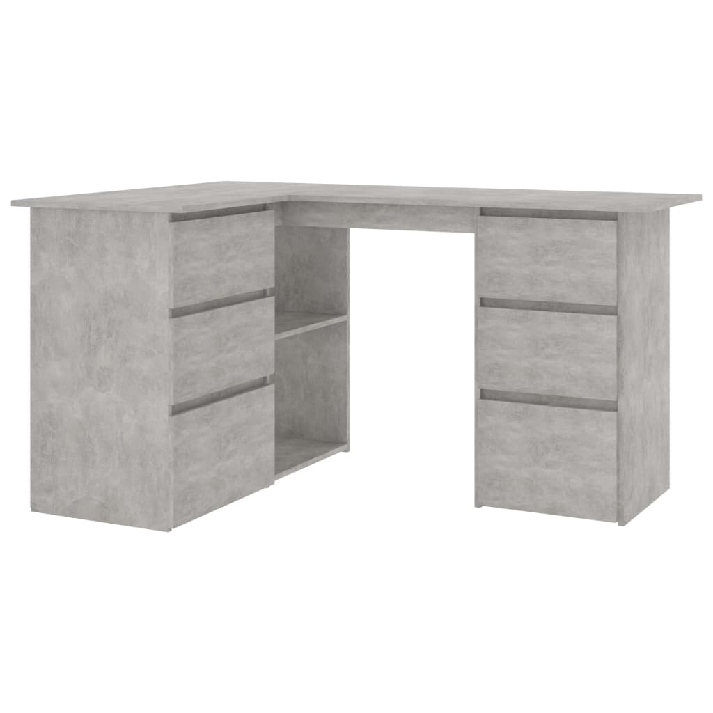 Corner Desk Concrete Grey 145x100x76 cm Chipboard- Desks - HomeShopIreland - Home Shop Ireland - Desks - Corner Desk Concrete Grey 145x100x76 cm Chipboard