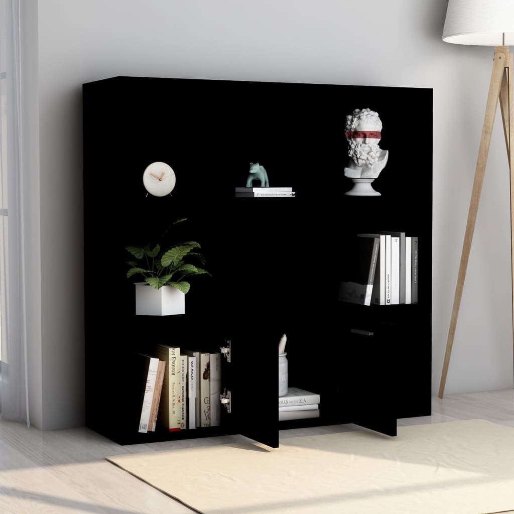 Book Cabinet Black 98x30x98 cm Chipboard- Bookcases & Standing Shelves - HomeShopIreland - Home Shop Ireland - Bookcases & Standing Shelves - Book Cabinet Black 98x30x98 cm Chipboard