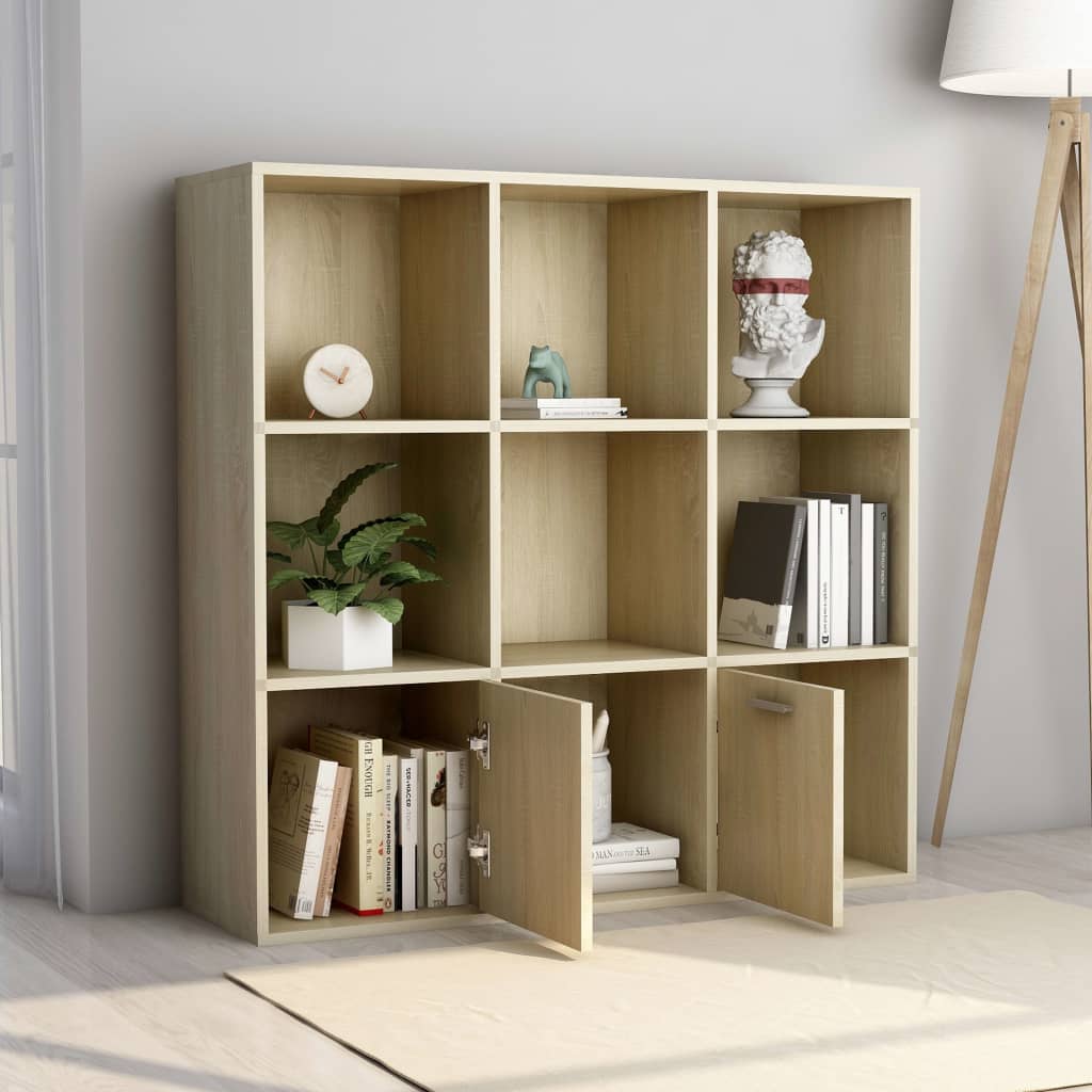 Book Cabinet Sonoma Oak 98x30x98 cm Chipboard- Bookcases & Standing Shelves - HomeShopIreland - Home Shop Ireland - Bookcases & Standing Shelves - Book Cabinet Sonoma Oak 98x30x98 cm Chipboard