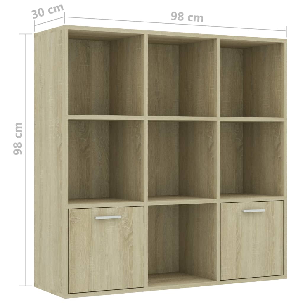 Book Cabinet Sonoma Oak 98x30x98 cm Chipboard- Bookcases & Standing Shelves - HomeShopIreland - Home Shop Ireland - Bookcases & Standing Shelves - Book Cabinet Sonoma Oak 98x30x98 cm Chipboard