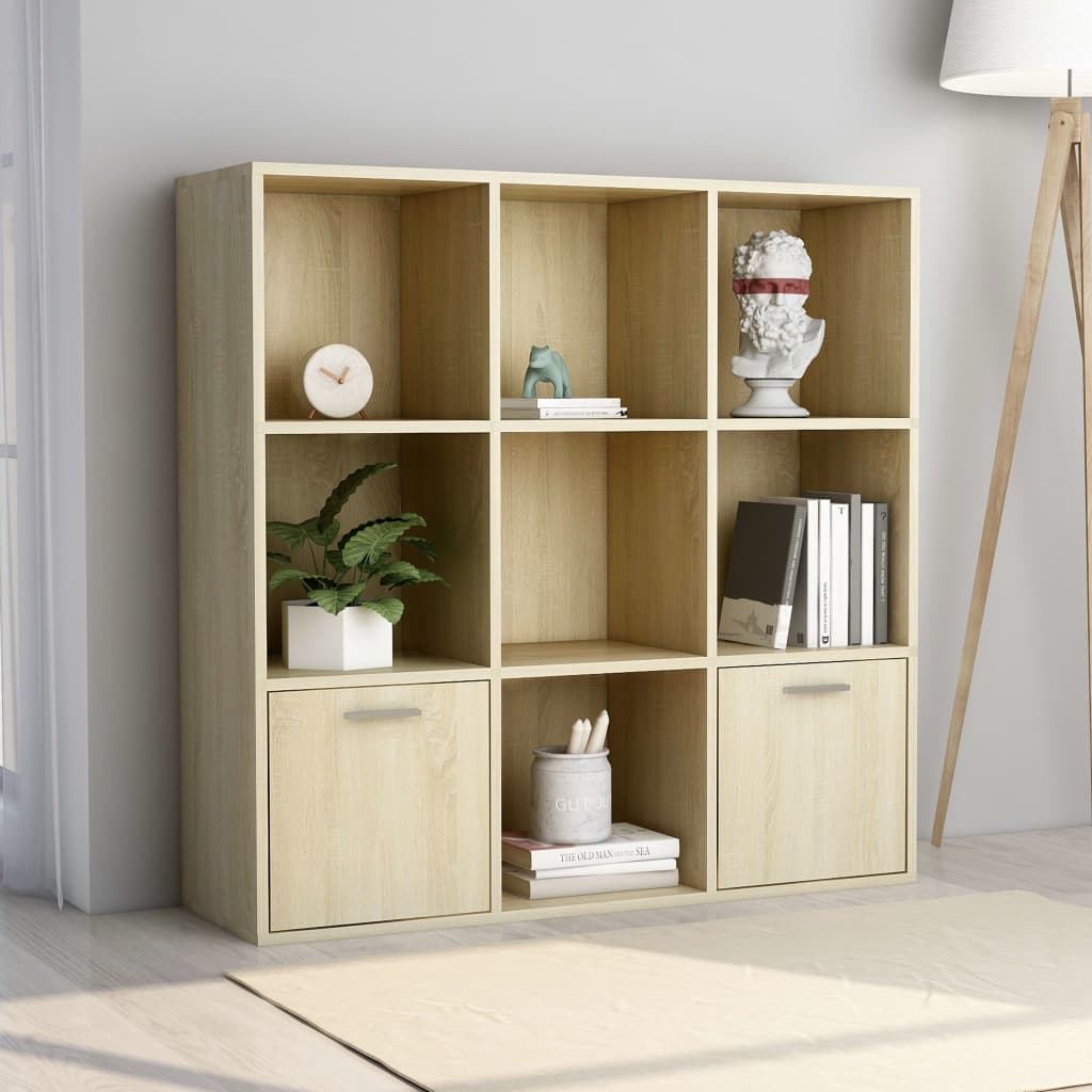 Book Cabinet Sonoma Oak 98x30x98 cm Chipboard- Bookcases & Standing Shelves - HomeShopIreland - Home Shop Ireland - Bookcases & Standing Shelves - Book Cabinet Sonoma Oak 98x30x98 cm Chipboard