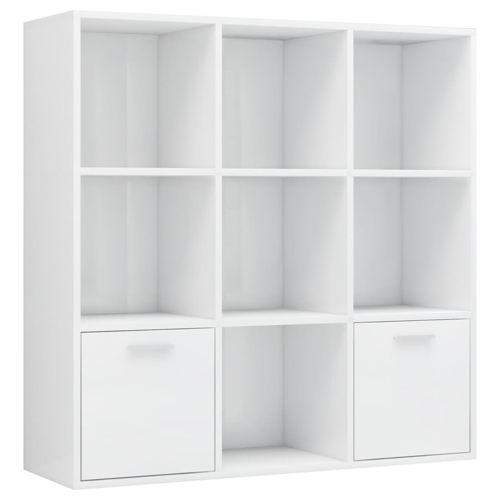 Book Cabinet High Gloss White 98x30x98 cm Chipboard- Bookcases & Standing Shelves - HomeShopIreland - Home Shop Ireland - Bookcases & Standing Shelves - Book Cabinet High Gloss White 98x30x98 cm Chipboard