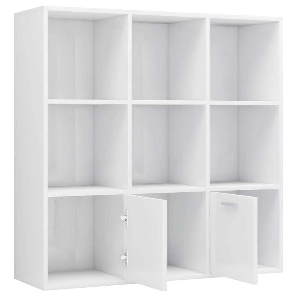 Book Cabinet High Gloss White 98x30x98 cm Chipboard- Bookcases & Standing Shelves - HomeShopIreland - Home Shop Ireland - Bookcases & Standing Shelves - Book Cabinet High Gloss White 98x30x98 cm Chipboard