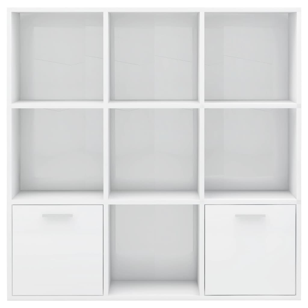 Book Cabinet High Gloss White 98x30x98 cm Chipboard- Bookcases & Standing Shelves - HomeShopIreland - Home Shop Ireland - Bookcases & Standing Shelves - Book Cabinet High Gloss White 98x30x98 cm Chipboard