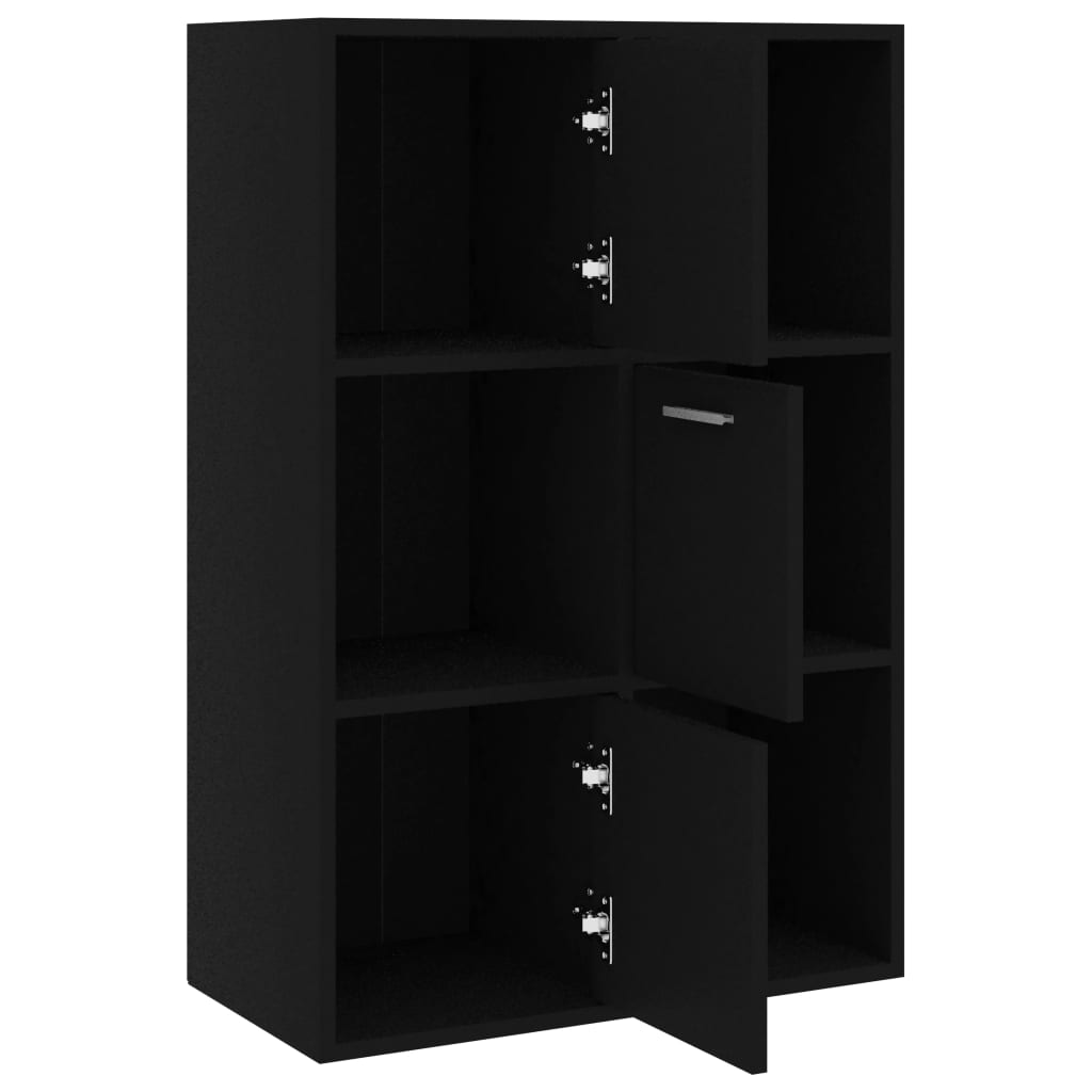 Storage Cabinet Balck 60x29.5x90 cm Chipboard- Bookcases & Standing Shelves - HomeShopIreland - Home Shop Ireland - Bookcases & Standing Shelves - Storage Cabinet Balck 60x29.5x90 cm Chipboard