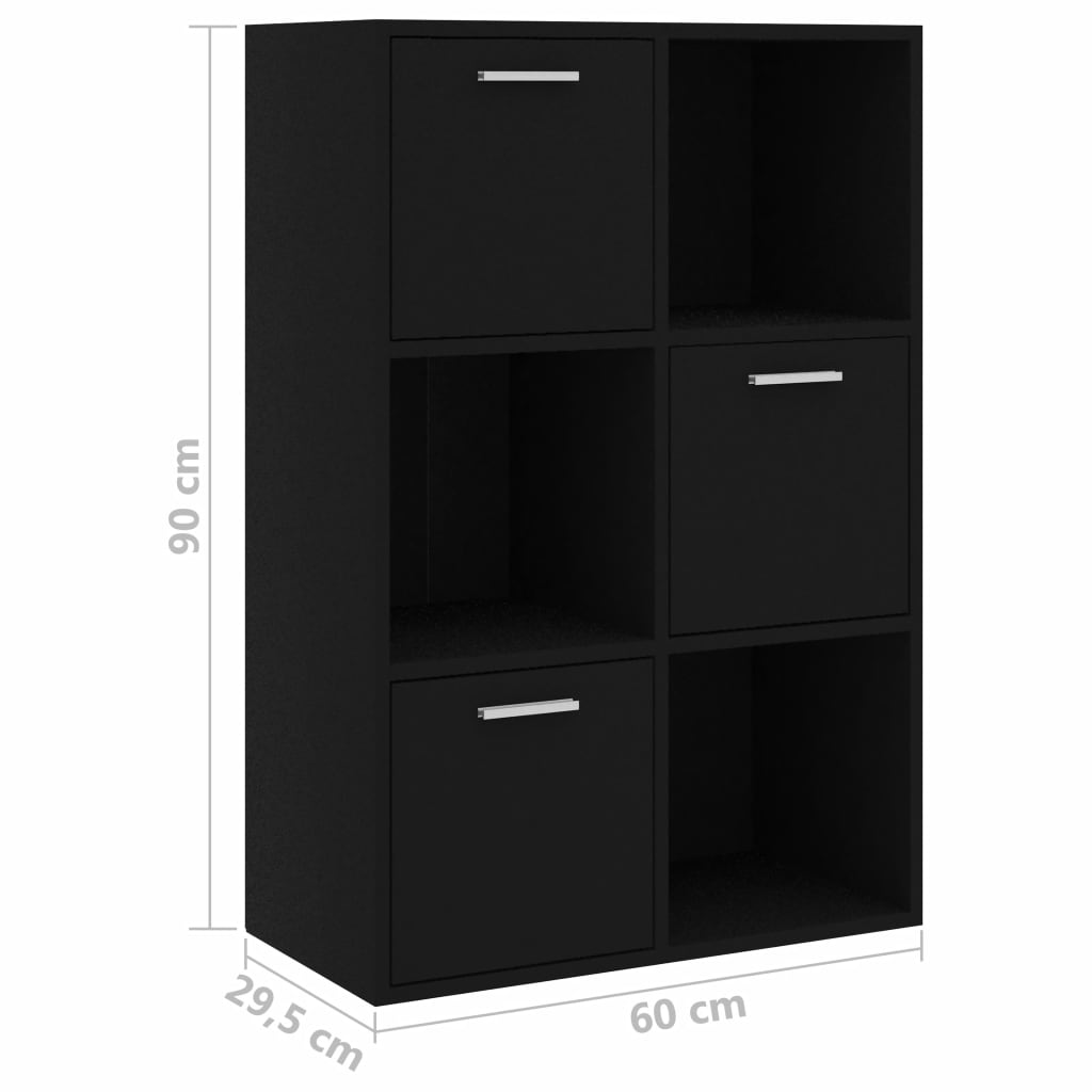 Storage Cabinet Balck 60x29.5x90 cm Chipboard- Bookcases & Standing Shelves - HomeShopIreland - Home Shop Ireland - Bookcases & Standing Shelves - Storage Cabinet Balck 60x29.5x90 cm Chipboard