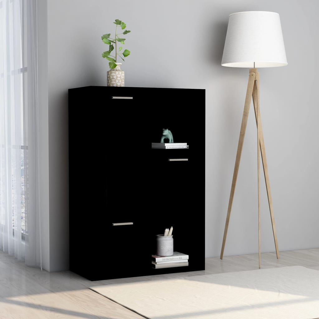 Storage Cabinet Balck 60x29.5x90 cm Chipboard- Bookcases & Standing Shelves - HomeShopIreland - Home Shop Ireland - Bookcases & Standing Shelves - Storage Cabinet Balck 60x29.5x90 cm Chipboard
