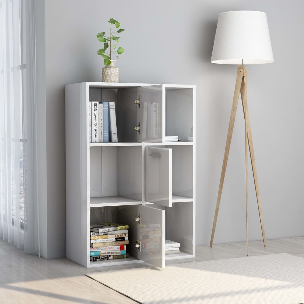 Storage Cabinet High Gloss White 60x29.5x90 cm Chipboard- Bookcases & Standing Shelves - HomeShopIreland - Home Shop Ireland - Bookcases & Standing Shelves - Storage Cabinet High Gloss White 60x29.5x90 cm Chipboard