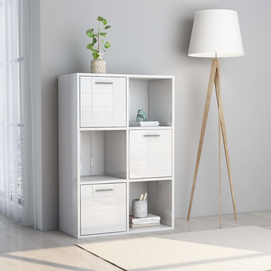 Storage Cabinet High Gloss White 60x29.5x90 cm Chipboard- Bookcases & Standing Shelves - HomeShopIreland - Home Shop Ireland - Bookcases & Standing Shelves - Storage Cabinet High Gloss White 60x29.5x90 cm Chipboard