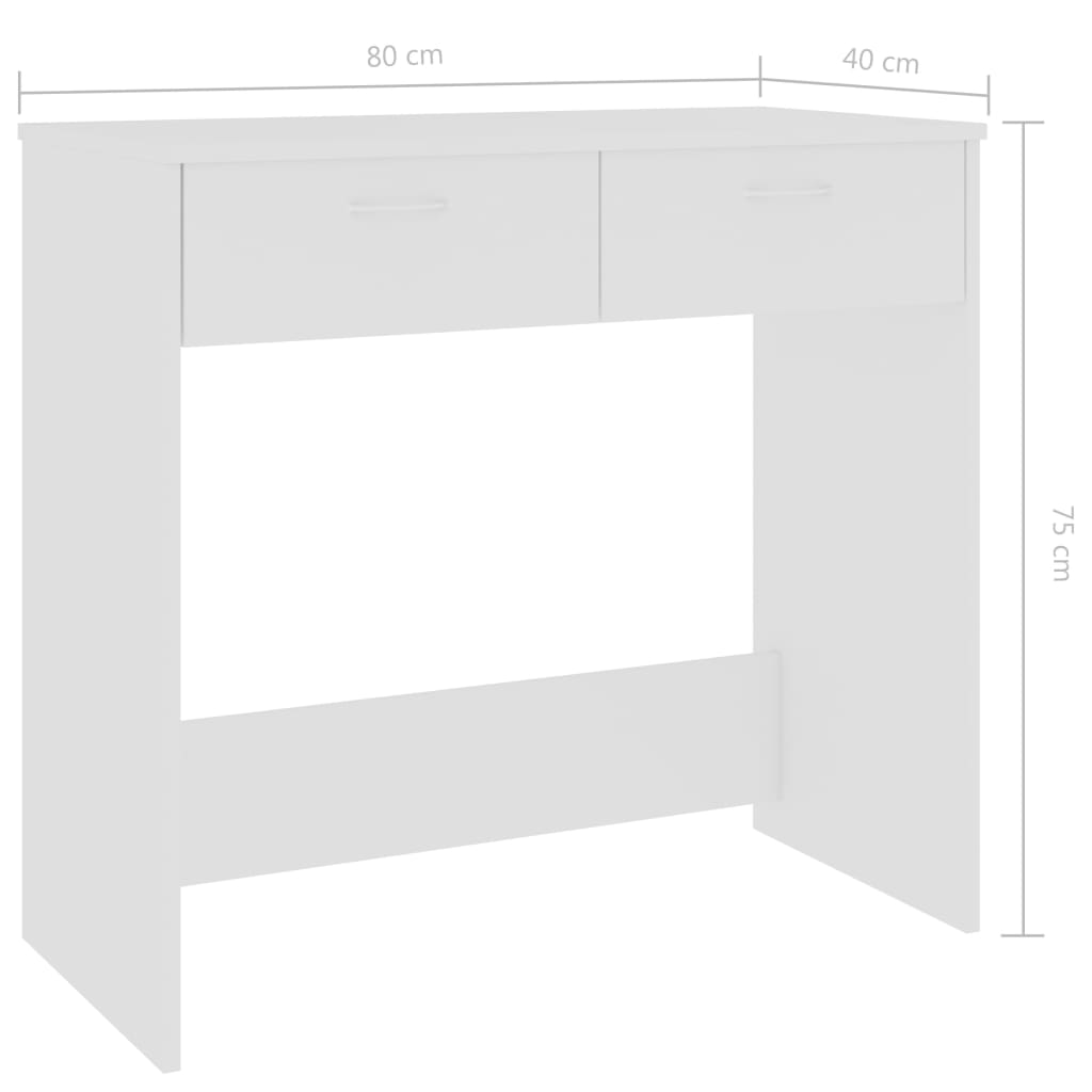 Desk White 80x40x75 cm Chipboard- Desks - HomeShopIreland - Home Shop Ireland - Desks - Desk White 80x40x75 cm Chipboard