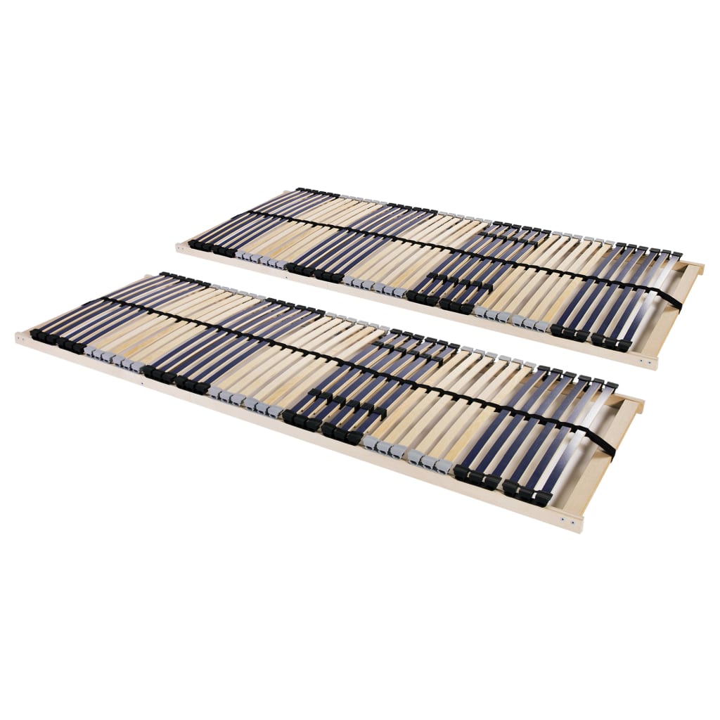 Slatted Bed Bases 2 pcs with 42 Slats 7 Zones 70x200 cm- Beds & Bed Frames - HomeShopIreland - Home Shop Ireland - Beds & Bed Frames - Slatted Bed Bases 2 pcs with 42 Slats 7 Zones 70x200 cm