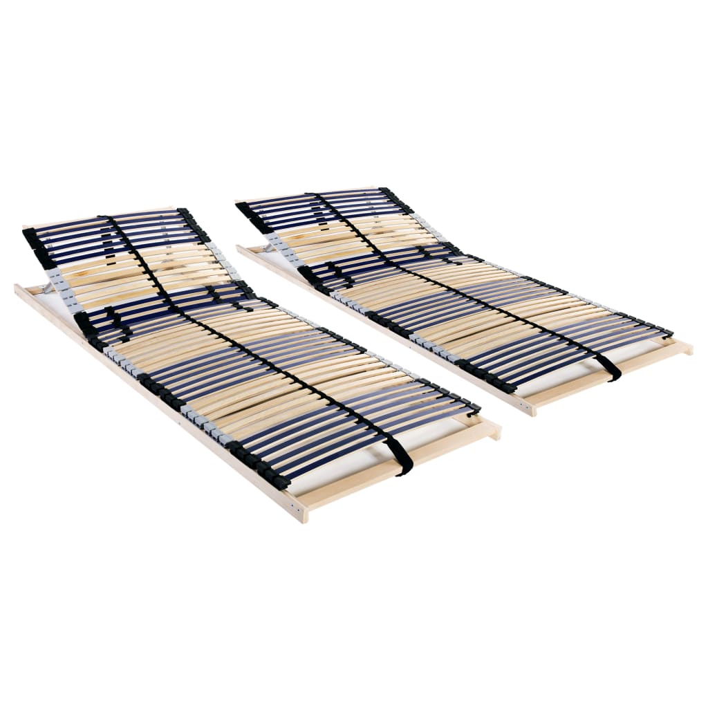 Slatted Bed Bases 2 pcs with 42 Slats 7 Zones 70x200 cm- Beds & Bed Frames - HomeShopIreland - Home Shop Ireland - Beds & Bed Frames - Slatted Bed Bases 2 pcs with 42 Slats 7 Zones 70x200 cm
