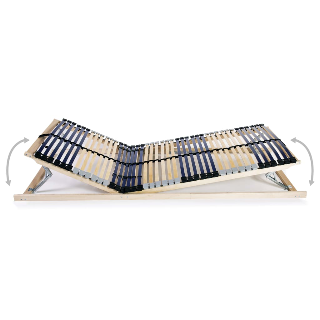 Slatted Bed Bases 2 pcs with 42 Slats 7 Zones 80x200 cm- Beds & Bed Frames - HomeShopIreland - Home Shop Ireland - Beds & Bed Frames - Slatted Bed Bases 2 pcs with 42 Slats 7 Zones 80x200 cm
