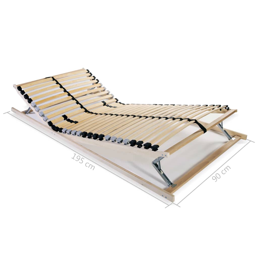 Slatted Bed Bases 2 pcs with 28 Slats 7 Zones 90x200 cm- Beds & Bed Frames - HomeShopIreland - Home Shop Ireland - Beds & Bed Frames - Slatted Bed Bases 2 pcs with 28 Slats 7 Zones 90x200 cm
