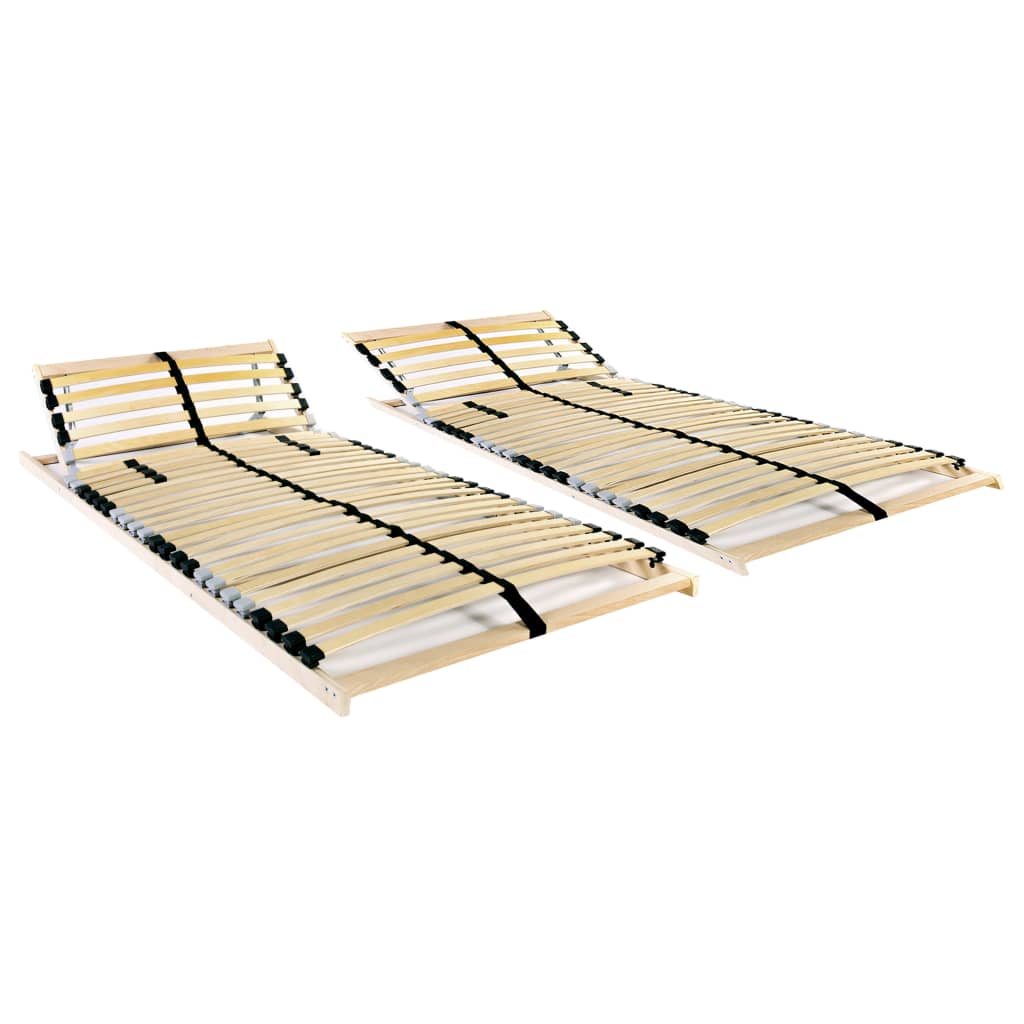 Slatted Bed Bases 2 pcs with 28 Slats 7 Zones 90x200 cm- Beds & Bed Frames - HomeShopIreland - Home Shop Ireland - Beds & Bed Frames - Slatted Bed Bases 2 pcs with 28 Slats 7 Zones 90x200 cm