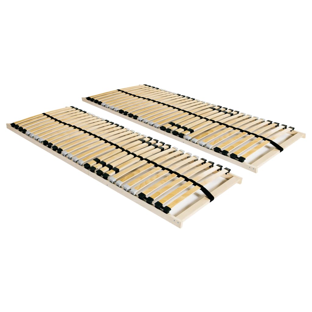 Slatted Bed Bases 2 pcs with 28 Slats 7 Zones 90x200 cm- Beds & Bed Frames - HomeShopIreland - Home Shop Ireland - Beds & Bed Frames - Slatted Bed Bases 2 pcs with 28 Slats 7 Zones 90x200 cm