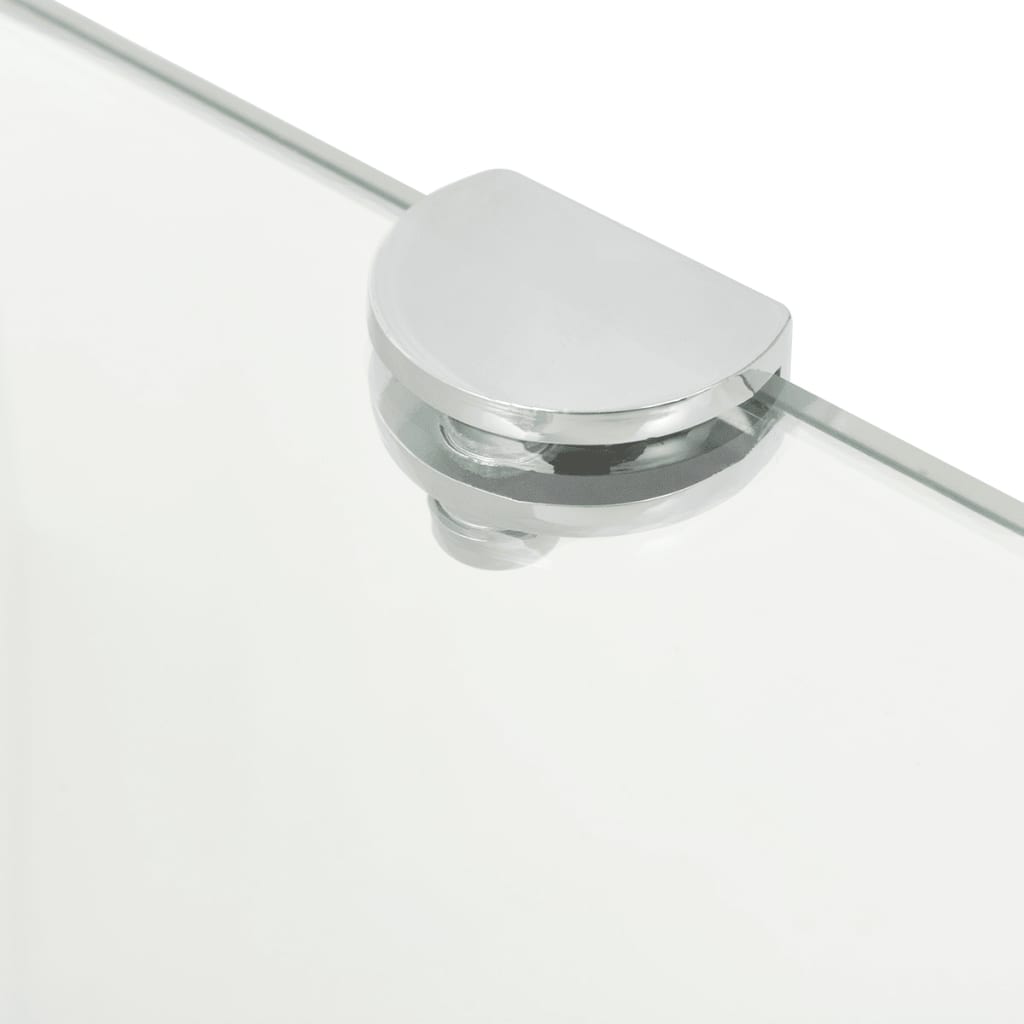 Corner Shelves 2 pcs with Chrome Supports Glass Clear 35x35 cm- Wall Shelves & Ledges - HomeShopIreland - Home Shop Ireland - Wall Shelves & Ledges - Corner Shelves 2 pcs with Chrome Supports Glass Clear 35x35 cm