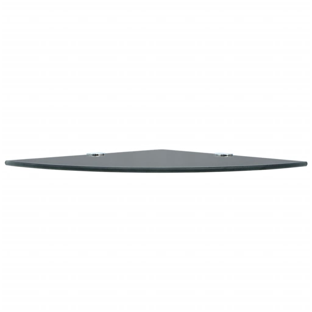 Corner Shelves 2 pcs with Chrome Supports Glass Black 35x35 cm- Wall Shelves & Ledges - HomeShopIreland - Home Shop Ireland - Wall Shelves & Ledges - Corner Shelves 2 pcs with Chrome Supports Glass Black 35x35 cm