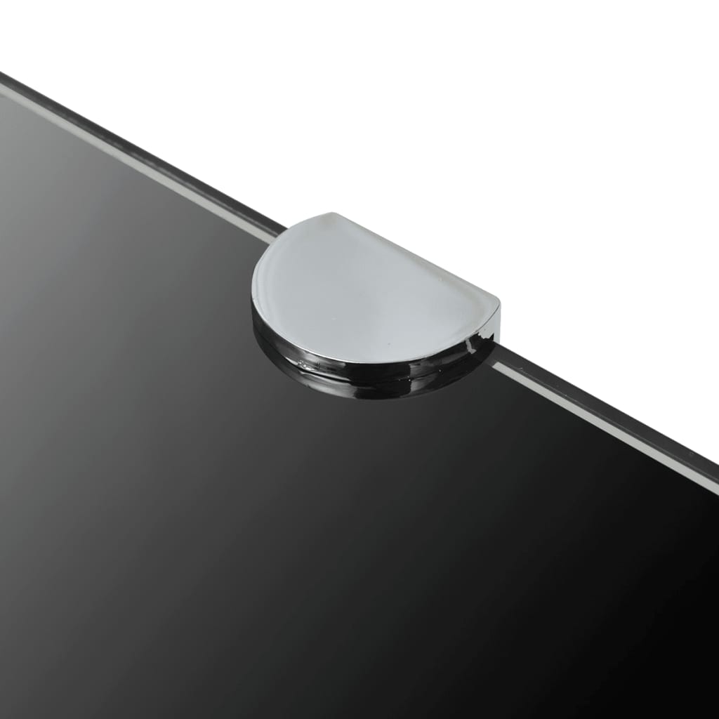 Corner Shelves 2 pcs with Chrome Supports Glass Black 35x35 cm- Wall Shelves & Ledges - HomeShopIreland - Home Shop Ireland - Wall Shelves & Ledges - Corner Shelves 2 pcs with Chrome Supports Glass Black 35x35 cm