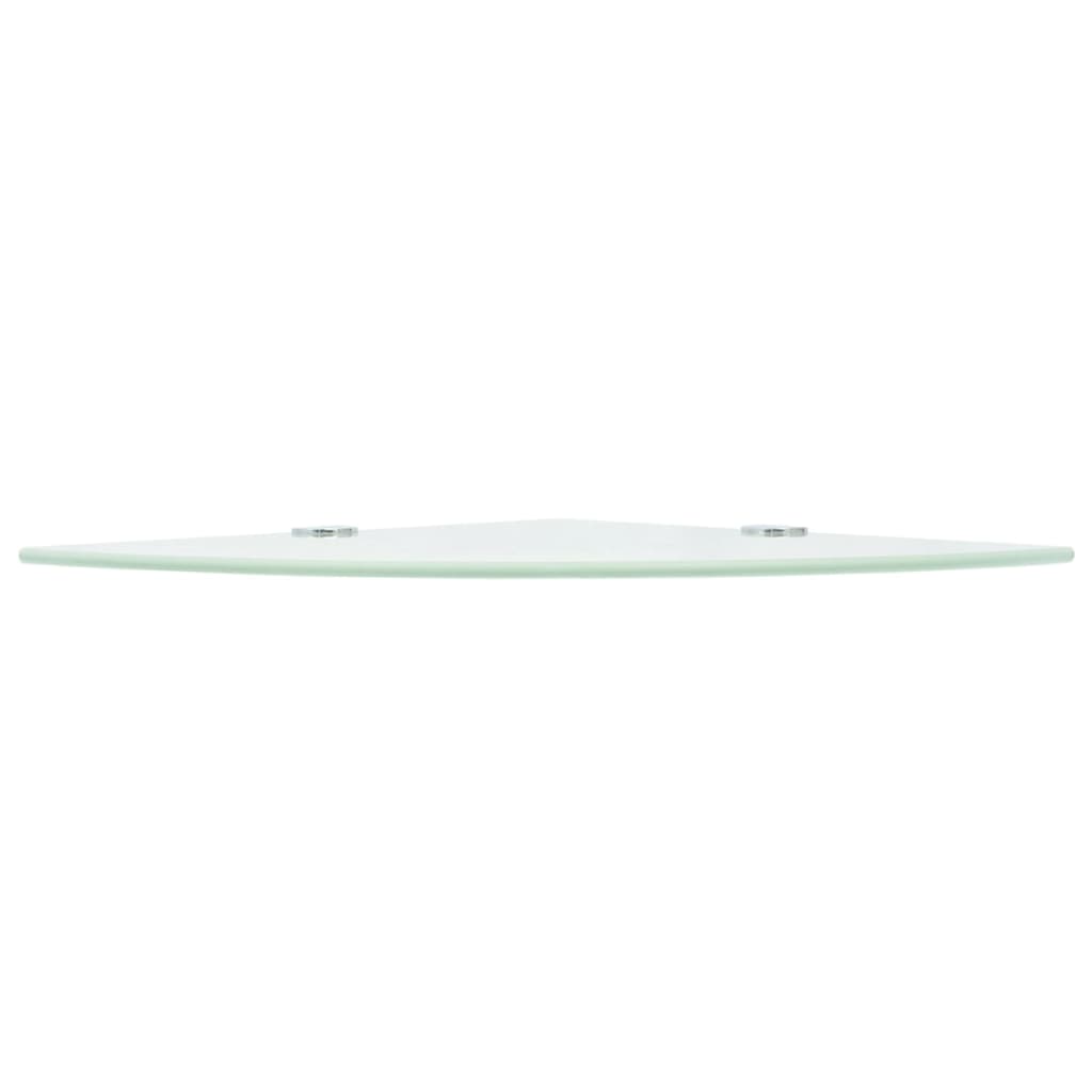 Corner Shelves 2 pcs with Chrome Supports Glass White 35x35 cm- Wall Shelves & Ledges - HomeShopIreland - Home Shop Ireland - Wall Shelves & Ledges - Corner Shelves 2 pcs with Chrome Supports Glass White 35x35 cm