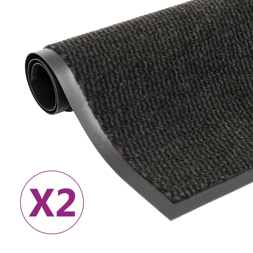 Dust Control Mats 2 pcs Rectangular Tufted 40x60 cm Black- Door Mats - HomeShopIreland - Home Shop Ireland - Door Mats - Dust Control Mats 2 pcs Rectangular Tufted 40x60 cm Black