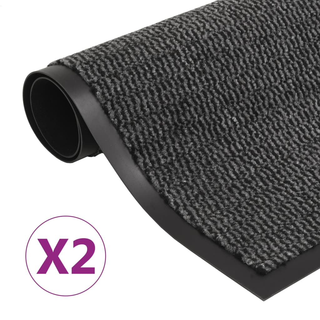 Dust Control Mats 2 pcs Rectangular Tufted 80x120 cm Anthracite- Door Mats - HomeShopIreland - Home Shop Ireland - Door Mats - Dust Control Mats 2 pcs Rectangular Tufted 80x120 cm Anthracite