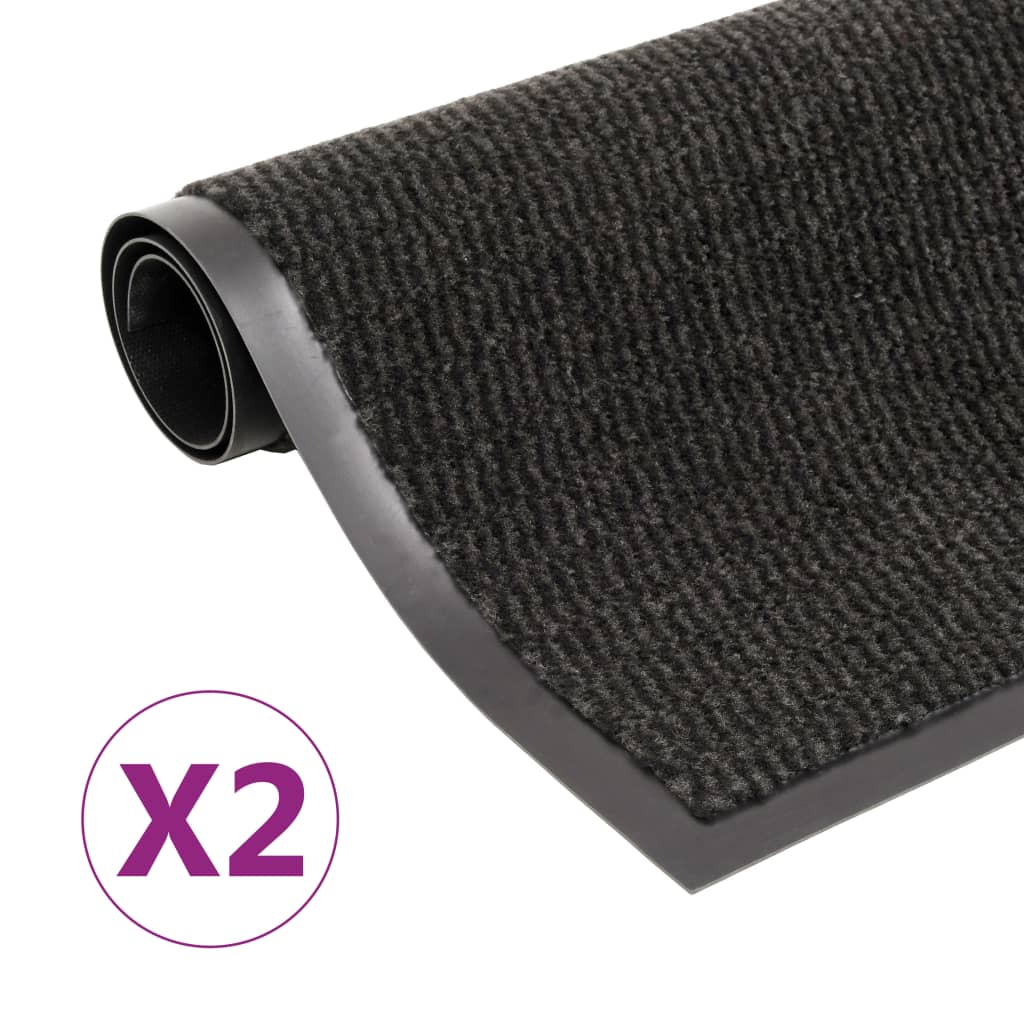 Dust Control Mats 2 pcs Rectangular Tufted 90x150 cm Black- Door Mats - HomeShopIreland - Home Shop Ireland - Door Mats - Dust Control Mats 2 pcs Rectangular Tufted 90x150 cm Black