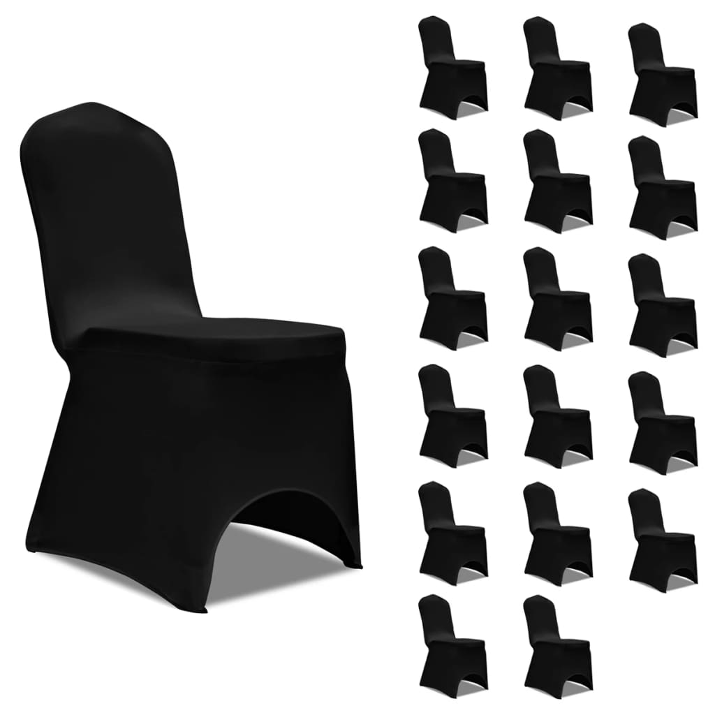 Chair Cover Stretch Black 18 pcs- Slipcovers - HomeShopIreland - Home Shop Ireland - Slipcovers - Chair Cover Stretch Black 18 pcs