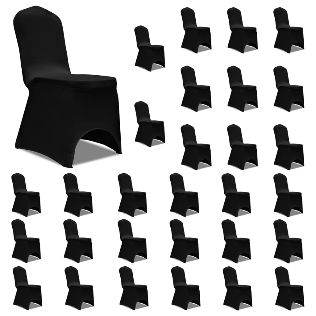 Chair Cover Stretch Black 30 pcs- Slipcovers - HomeShopIreland - Home Shop Ireland - Slipcovers - Chair Cover Stretch Black 30 pcs