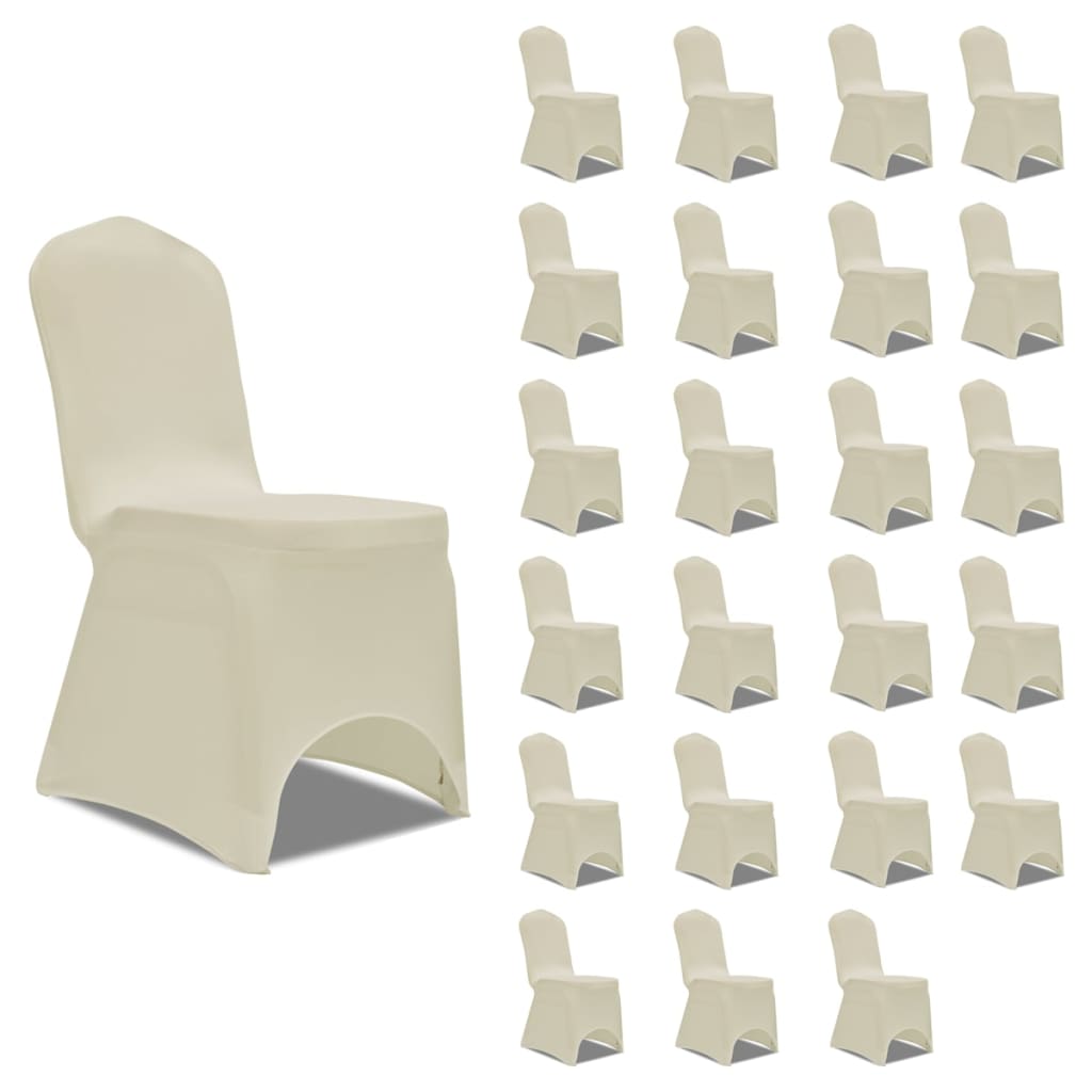 Chair Cover Stretch Cream 24 pcs- Slipcovers - HomeShopIreland - Home Shop Ireland - Slipcovers - Chair Cover Stretch Cream 24 pcs