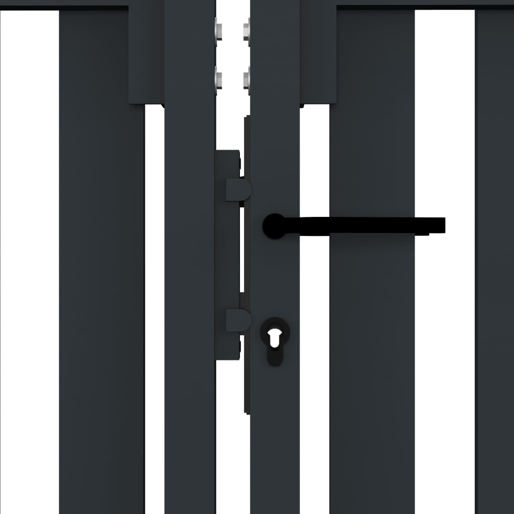 Double Door Fence Gate Steel 306x220 cm Anthracite- Gates - HomeShopIreland - Home Shop Ireland - Gates - Double Door Fence Gate Steel 306x220 cm Anthracite