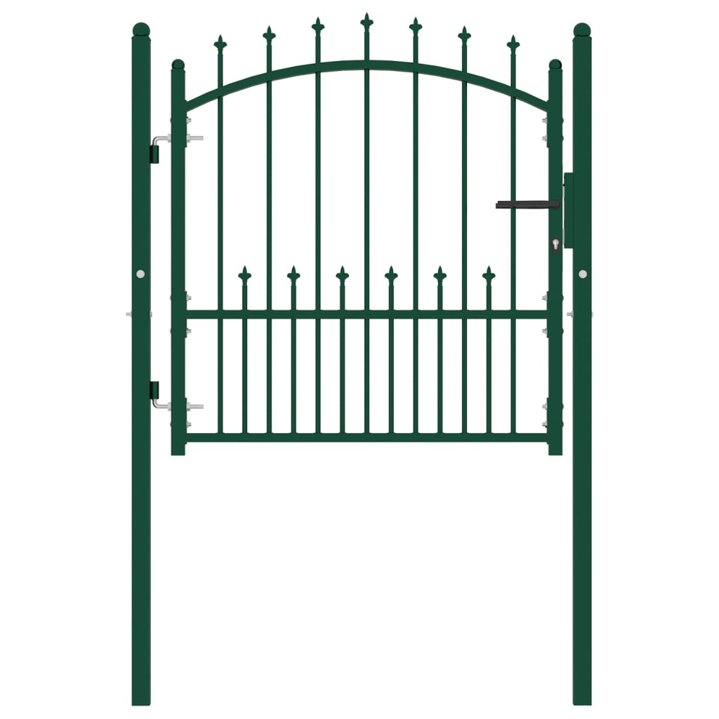 Fence Gate with Spikes Steel 100x100 cm Green- Gates - HomeShopIreland - Home Shop Ireland - Gates - Fence Gate with Spikes Steel 100x100 cm Green