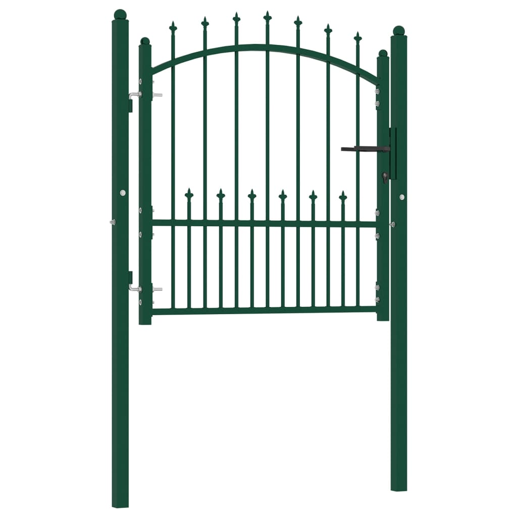 Fence Gate with Spikes Steel 100x100 cm Green- Gates - HomeShopIreland - Home Shop Ireland - Gates - Fence Gate with Spikes Steel 100x100 cm Green