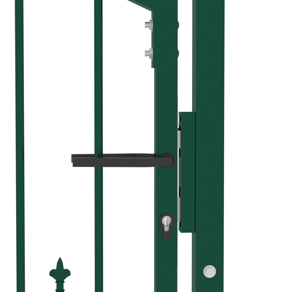 Fence Gate with Spikes Steel 100x100 cm Green- Gates - HomeShopIreland - Home Shop Ireland - Gates - Fence Gate with Spikes Steel 100x100 cm Green