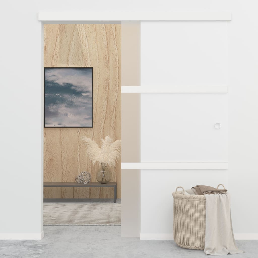 Sliding Door with Soft Stops ESG Glass and Aluminium 90x205 cm- Doors - HomeShopIreland - Home Shop Ireland - Doors - Sliding Door with Soft Stops ESG Glass and Aluminium 90x205 cm
